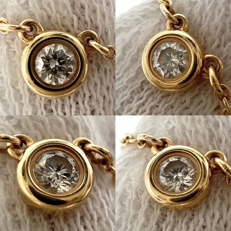 Tiffany & Co Necklace by the Yard Single Diamond Pendant 18k YG 18k Yellow Gold