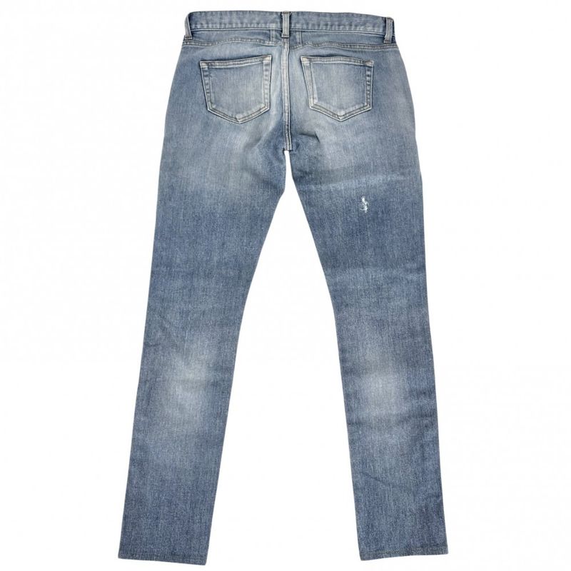 Saint Laurent Paris Denim Pants Skinny Jeans Bottom Distressed Long 28 Light