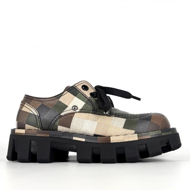 Louis Vuitton Loafers LV Checker Damoflage Shoes LV Combat Boot 25 cm 6 Sizes