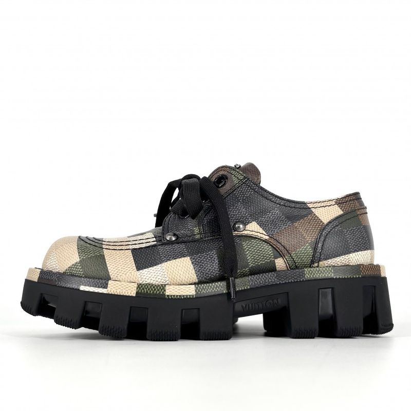 Louis Vuitton Loafers LV Checker Damoflage Shoes LV Combat Boot 25 cm 6 Sizes