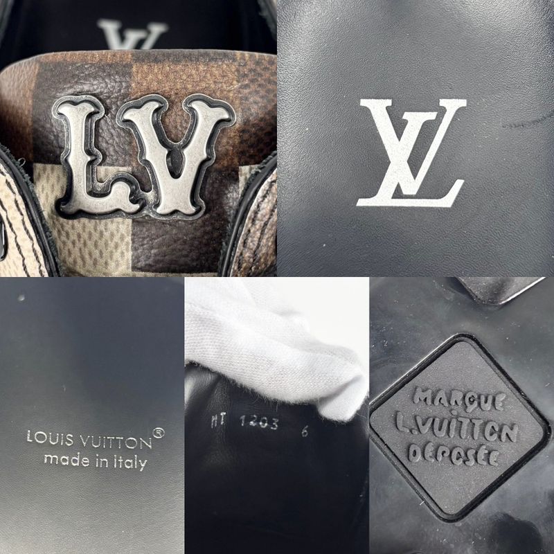 Louis Vuitton Loafers LV Checker Damoflage Shoes LV Combat Boot 25 cm 6 Sizes
