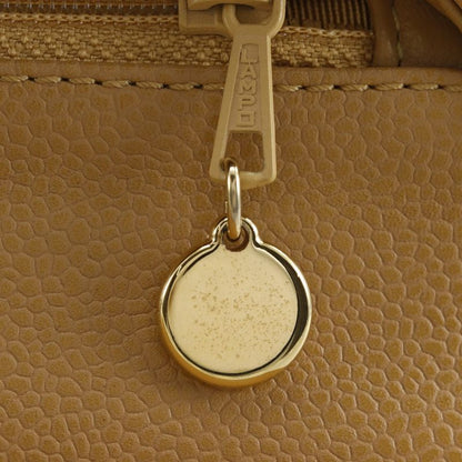 Chanel Top Handle Bag Quilted Caviar Leather Beige Handbag