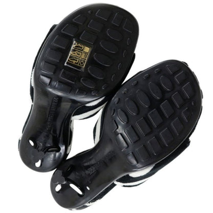 Bottega Veneta Pose Zebra Pattern Faux Fur Rubber Black White Mules