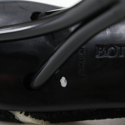 Bottega Veneta Pose Zebra Pattern Faux Fur Rubber Black White Mules