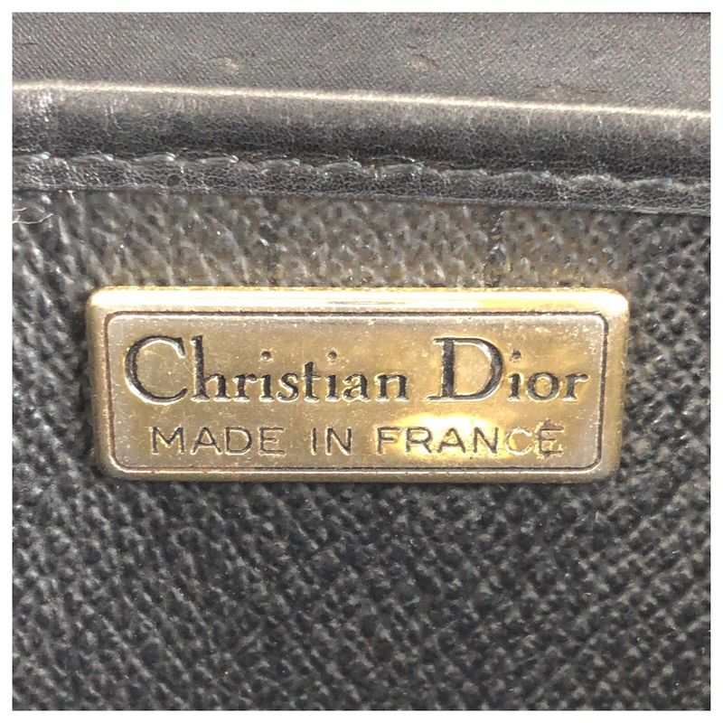 Dior Vintage Black Silver Leather Shoulder Bag