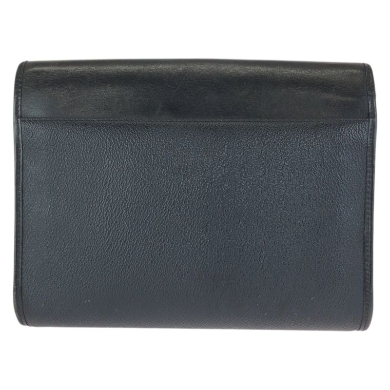 Dior Vintage Black Silver Leather Shoulder Bag