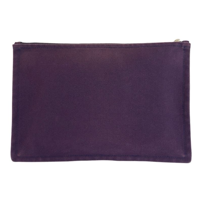 Hermes Yachting Trousse Flat GM Purple Silver Cotton Clutch Pouch