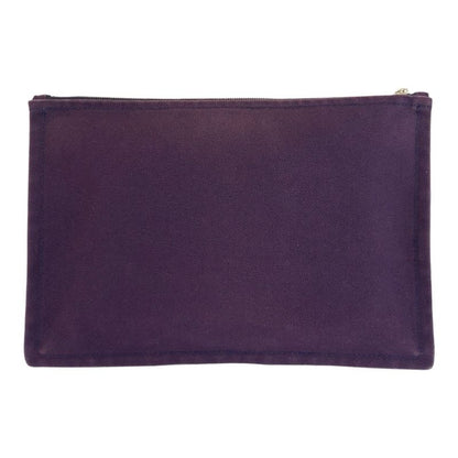 Hermes Yachting Trousse Flat GM Purple Silver Cotton Clutch Pouch