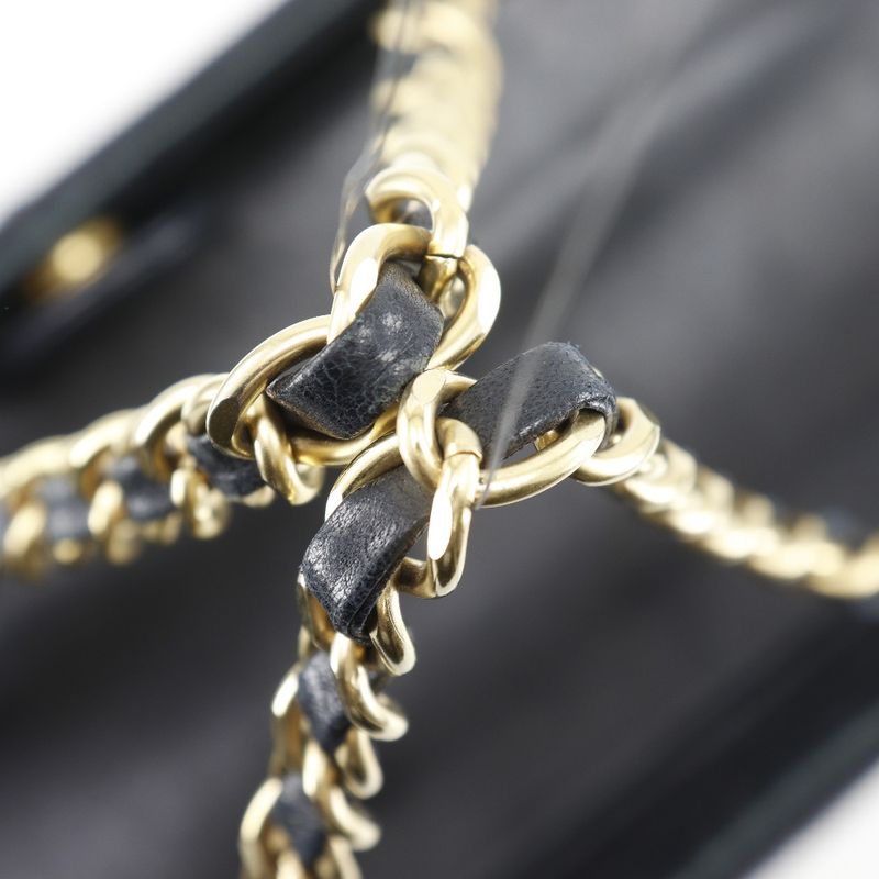 Chanel Chain Chocolate Bar CC Logo Jersey Black Tote