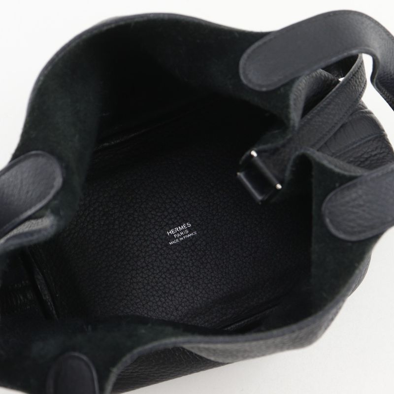 Hermes Picotin PM Taurillon Clemence Black Silver Handbag