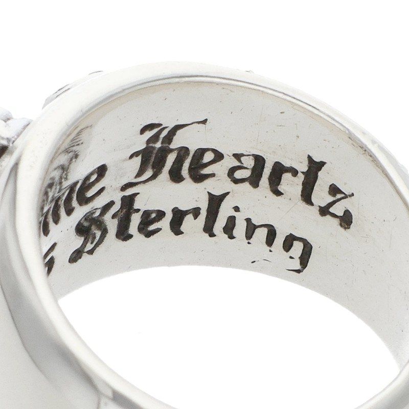 Chrome Hearts Heart in Band P Dmnd in Pave Diamond Silver Ring