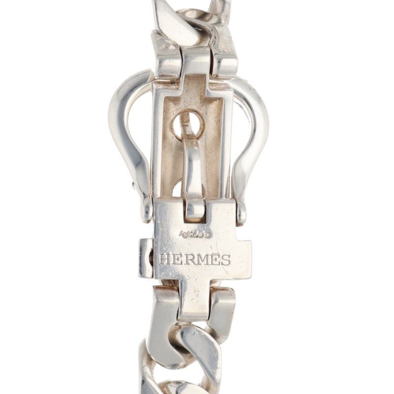 Hermes Boucle Series MM Silver Necklace MM