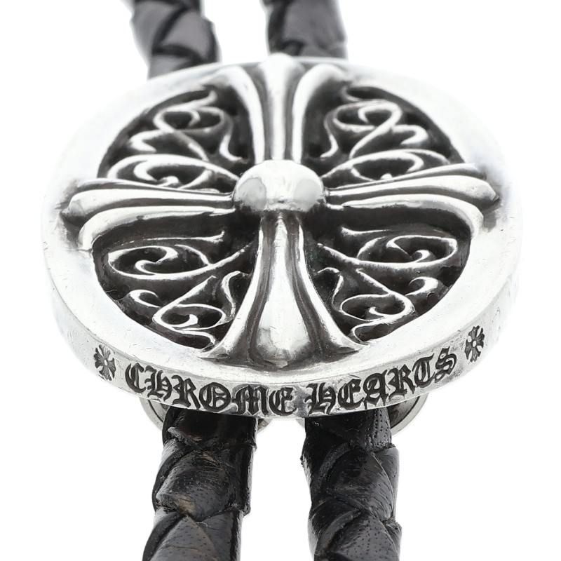 Chrome Hearts Bolotie Ovaltiny Tiny Classic Loop Tie Leather Necklace