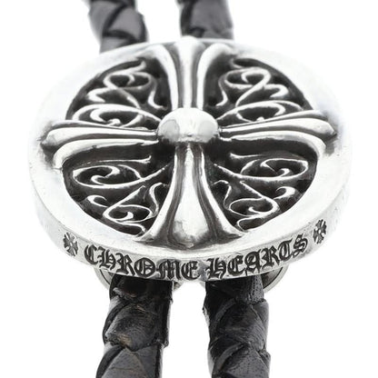 Chrome Hearts Bolotie Ovaltiny Tiny Classic Loop Tie Leather Necklace
