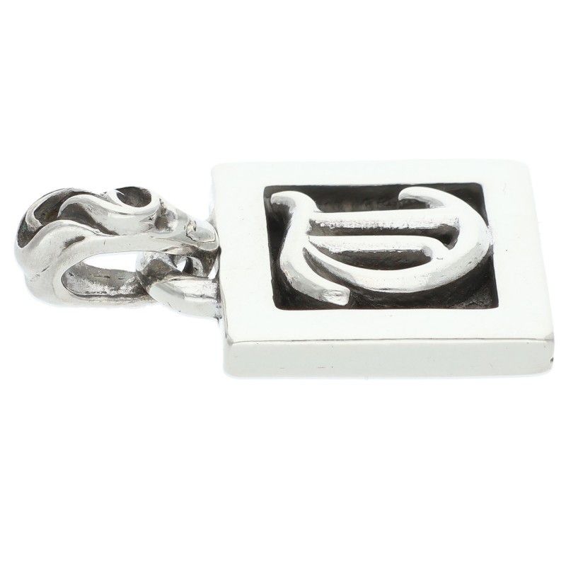 Chrome Hearts Framed Letter Block T Alphabet Silver Necklace Top