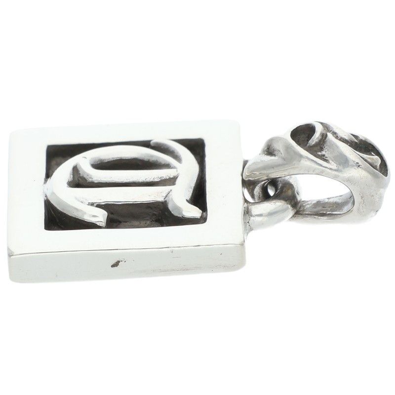 Chrome Hearts Framed Letter Block T Alphabet Silver Necklace Top