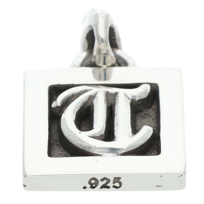 Chrome Hearts Framed Letter Block T Alphabet Silver Necklace Top