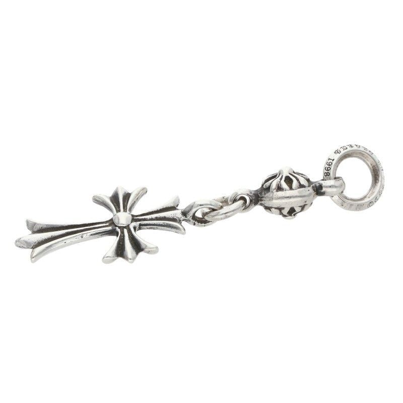 Chrome Hearts Tny CH Crs 1 Ball Tiny Ch Cross Charm Silver Necklace Top