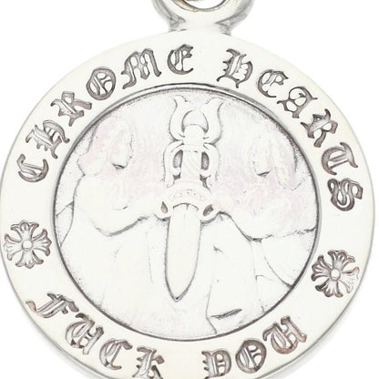 Chrome Hearts Chrm Angl Mdl Angel Medal Charm V1 Silver Necklace Top
