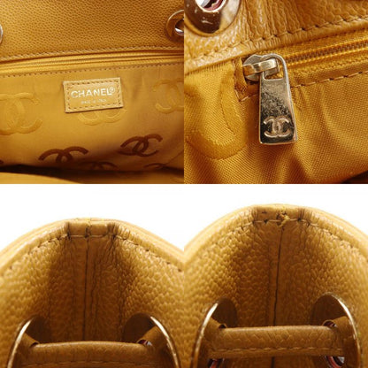 Chanel CC Logo Drawstring Caviar Leather Brown Tote