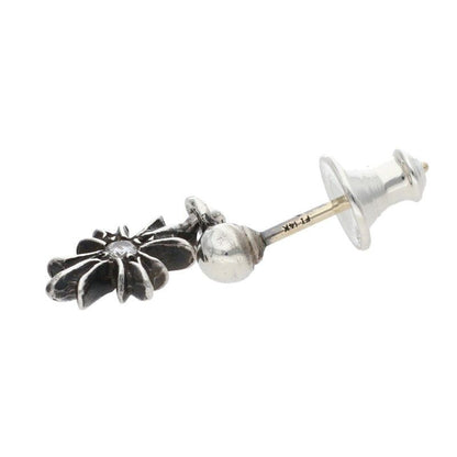 Chrome Hearts Tny CH Pls Dia Tiny Ech Plus Drop 1 Diamond Silver Earrings