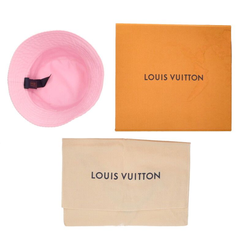 Louis Vuitton Reversible Stripe Logo Embroidery Bucket Hat