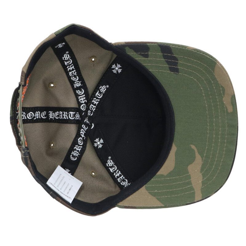 Chrome Hearts One Trucker Cap Camouflage Mesh Hat with CH Patch Cross Ball