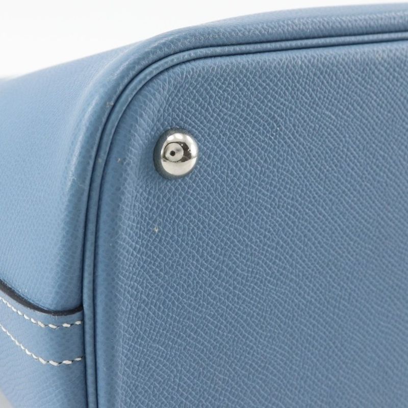 Hermes Bolide 35 2-Way Shoulder Veau Epsom Blue Jean Silver Handbag