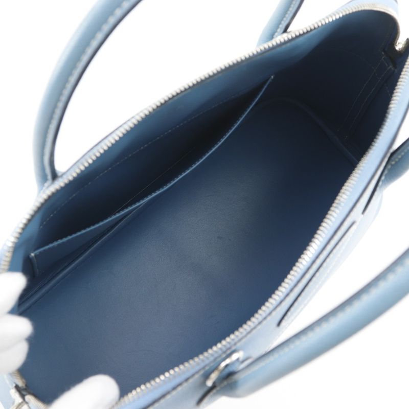 Hermes Bolide 35 2-Way Shoulder Veau Epsom Blue Jean Silver Handbag