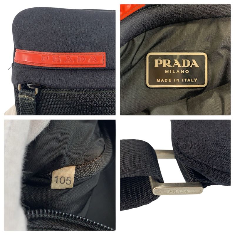 Prada Sports Black Neoprene Mesh Shoulder Bag Pochette