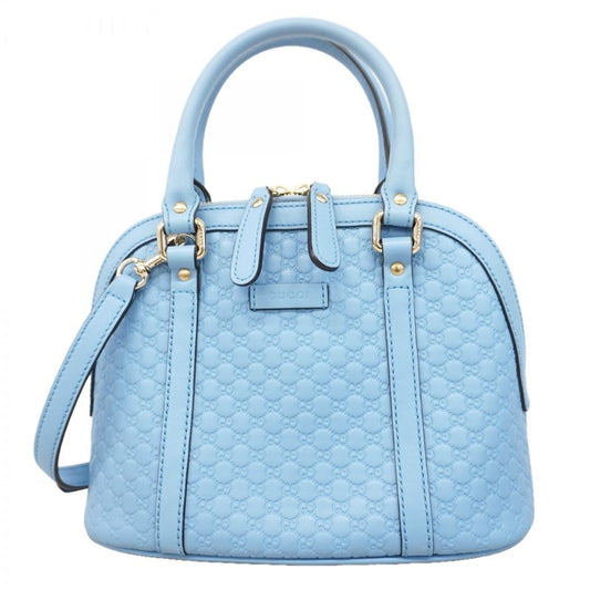 Gucci Handbag Micro Guccissima Leather Sky Blue Champagne Gold 2-Way Bag
