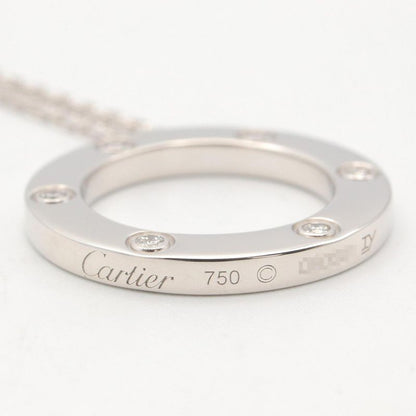 Cartier Necklace Love Circle 41.5 cm 18k White Gold Diamond