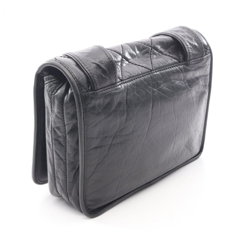 Chanel Shoulder Bag Wild Stitch Black Calf