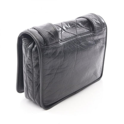 Chanel Shoulder Bag Wild Stitch Black Calf