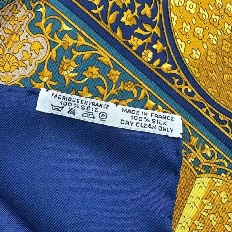 Hermes Carre 90 Silk Scarf Splendeur Des Maharajas Maharaja's Splendor Navy