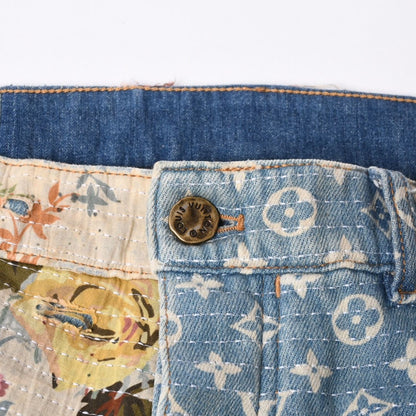 Louis Vuitton Destroy Bell Bottom Carpenter Denim Pants 40 Monogram Sashiko — view 5