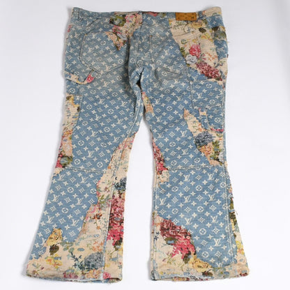 Louis Vuitton Destroy Bell Bottom Carpenter Denim Pants 40 Monogram Sashiko — view 2