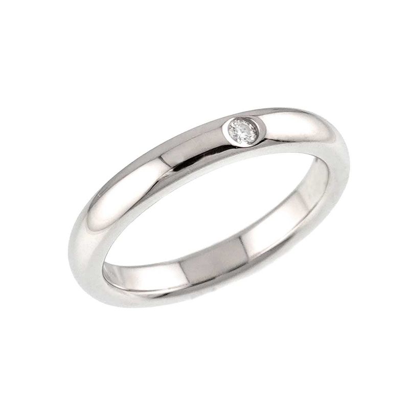 Tiffany & Co Stacking Band Ring Diamond Pt Platinum