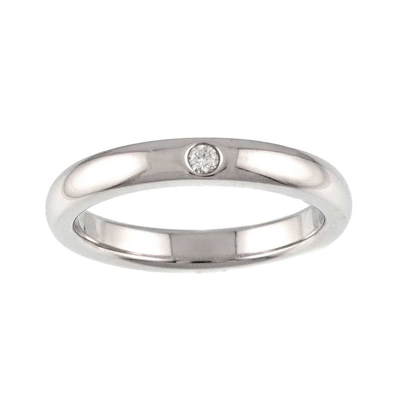 Tiffany & Co Stacking Band Ring Diamond Pt Platinum