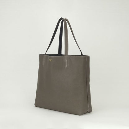 Hermes Double Sens 36 Tote Taurillon Clemence Bleunuit Etoupe Blue Gray