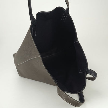 Hermes Double Sens 36 Tote Taurillon Clemence Bleunuit Etoupe Blue Gray
