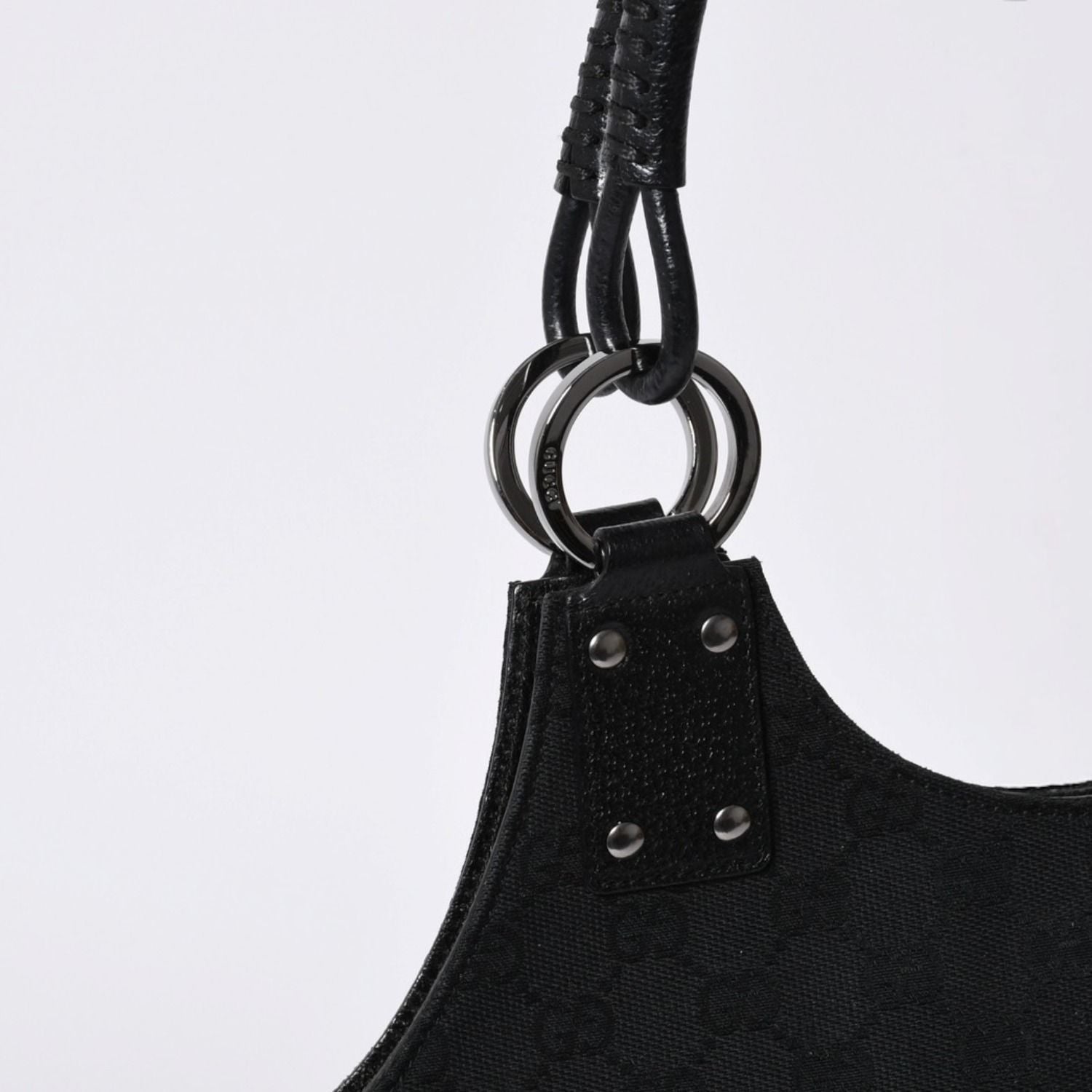 Gucci Handbag GG Canvas Leather Black Gold — view 4