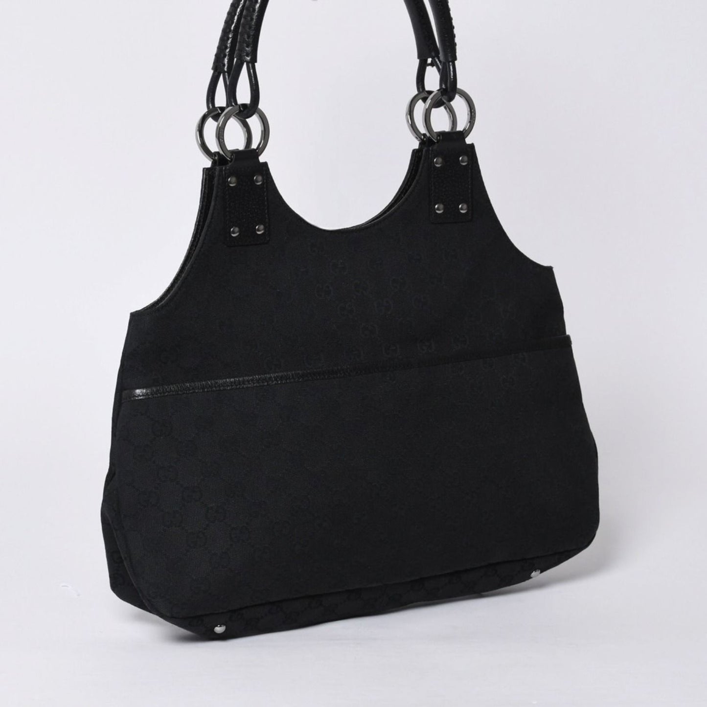 Gucci Handbag GG Canvas Leather Black Gold — view 3