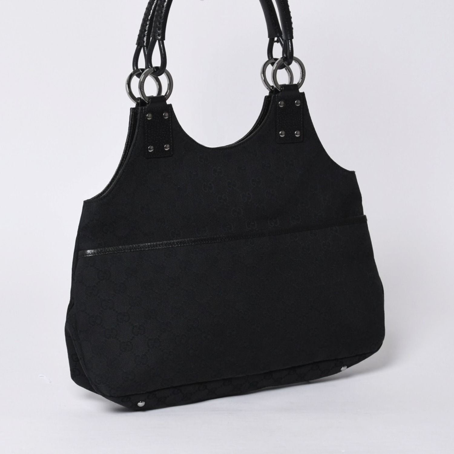 Gucci Handbag GG Canvas Leather Black Gold — view 3