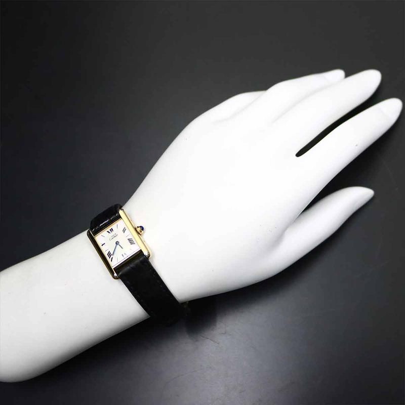Cartier Must Tank Vermeil Watch White Quartz