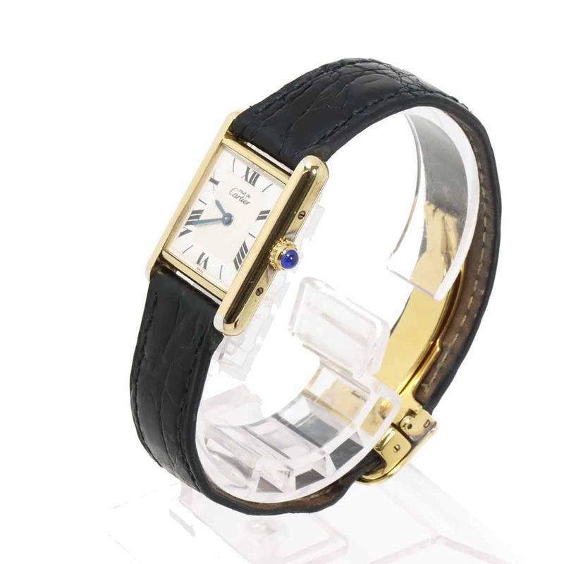 Cartier Must Tank Vermeil Watch White Quartz