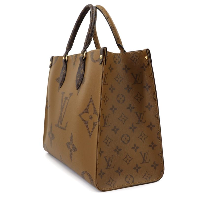Louis Vuitton Giant Monogram on the Go MM 2-Way Tote Shoulder Bag