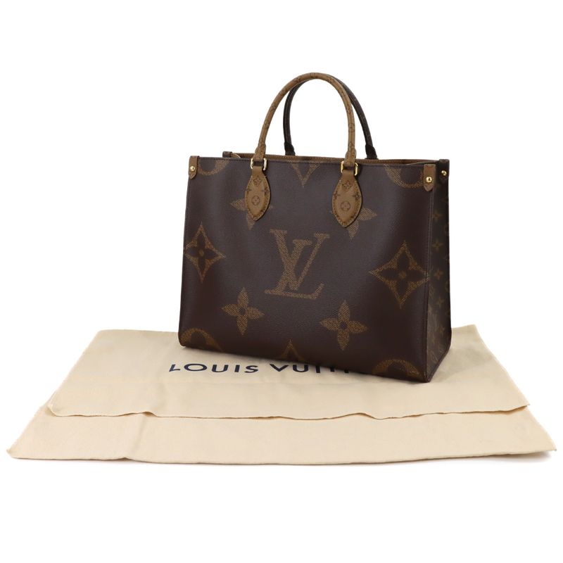 Louis Vuitton Giant Monogram on the Go MM 2-Way Tote Shoulder Bag