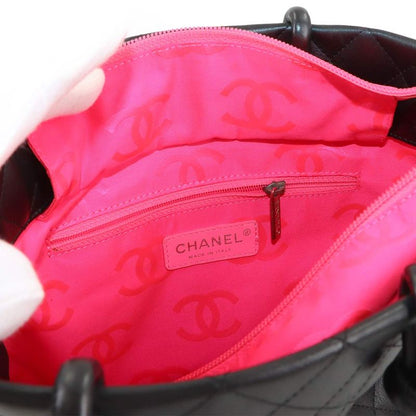Chanel Cambon Line Tote Calfskin Black Silver
