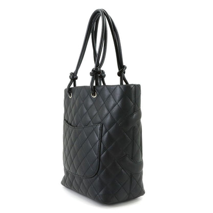 Chanel Cambon Line Tote Calfskin Black Silver